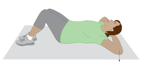 Illustration of woman doing the elbow push back exercise