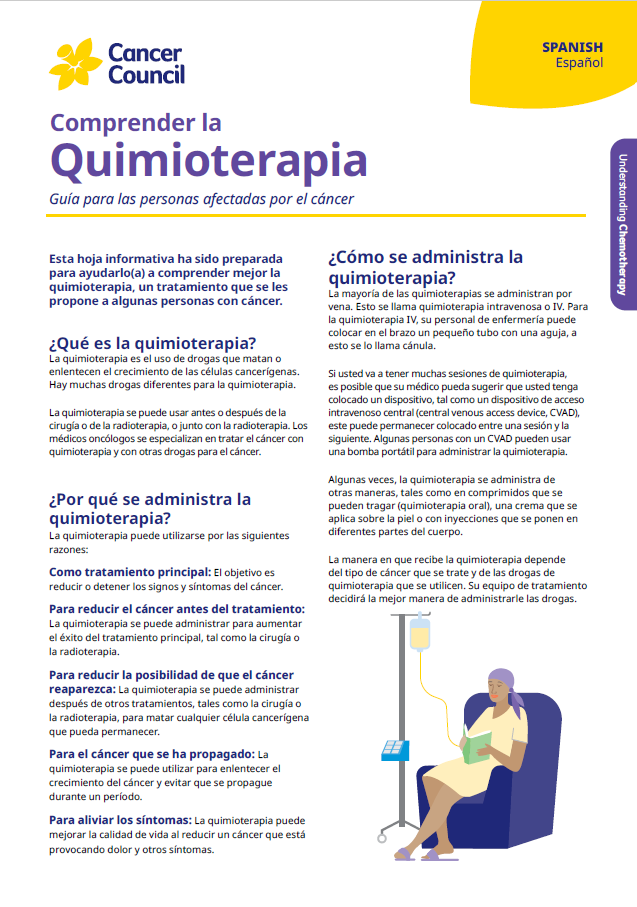 Cover for fact sheet understanding chemotherapy