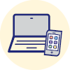 Icon showing laptop and phone