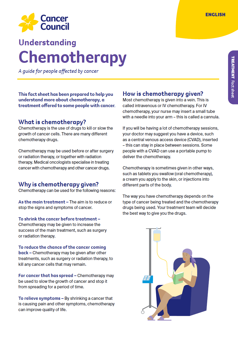 Cover for fact sheet Understanding Chemotherapy Punjabi-English