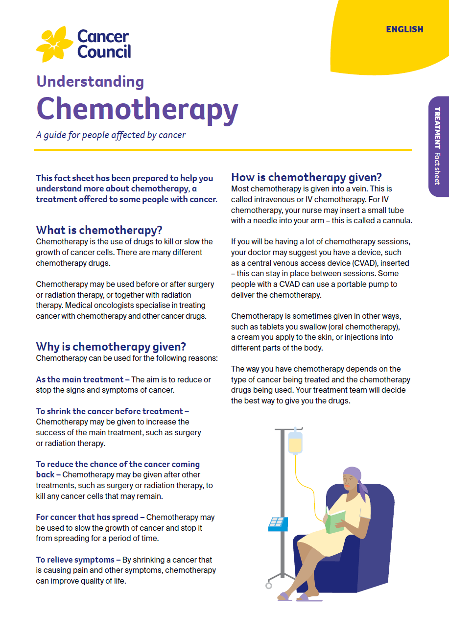 Cover image for Italian English fact sheet understanding chemotherapy