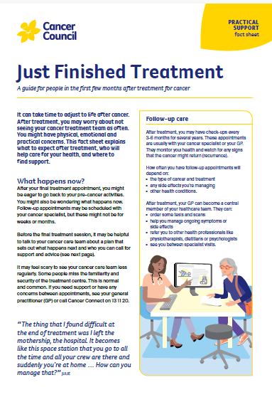Cover for the factsheet Just Finished Treatment