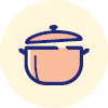 Icon of an orange-coloured cooking pot