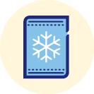 Icon showing a snowflake to represent freezing or frozen