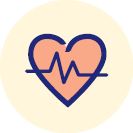 Icon of a heart to represent healthy hearts