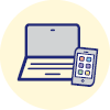 Icon showing laptop and mobile phone