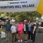 Andrew and Venessa Loadsman with friends after completing the Seven Bridges Walk course, coming together in support of people impacted by cancer and helping raise vital funds for Cancer Council NSW.
