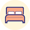 Icon showing a red bed