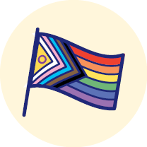 Icon showing LGBTIQA progress flag